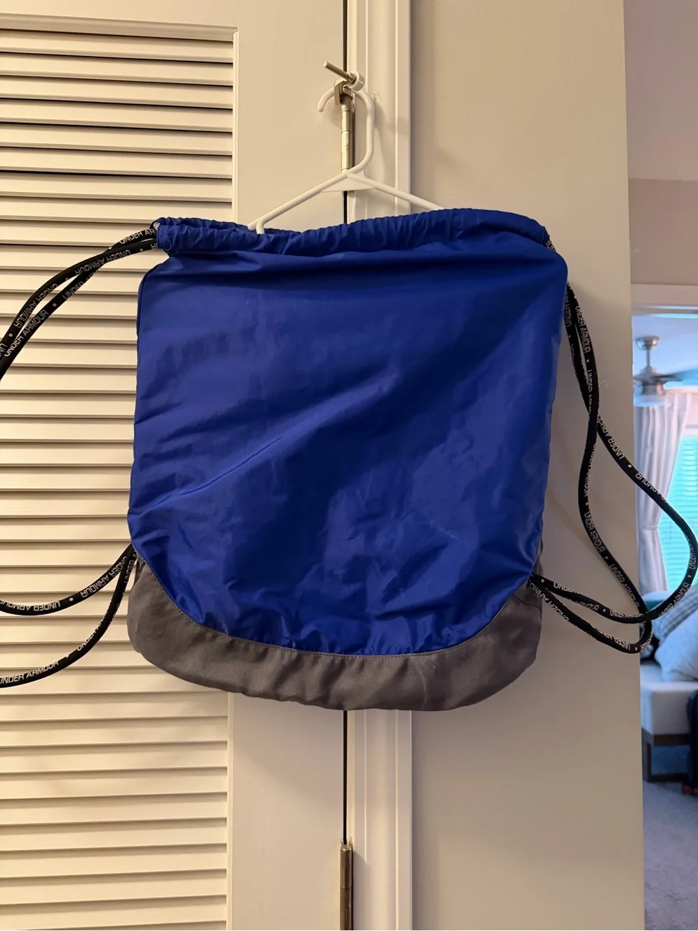 Under Armour Royal Blue and Gray Drawstring Backpack